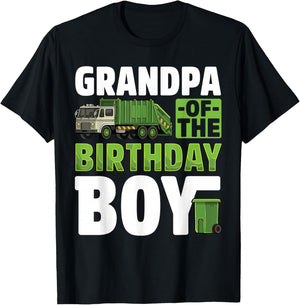 Grandpa Recycling Trash Garbage Truck Birthday Boy T-Shirt - T-Shirt | Black