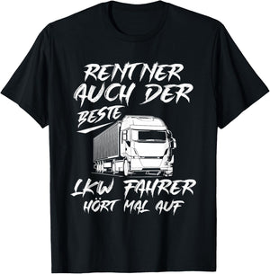 Kraftfahrer Rente Fernfahrer Opa LKW-Fahrer Rentner T-Shirt - T-Shirt | Black