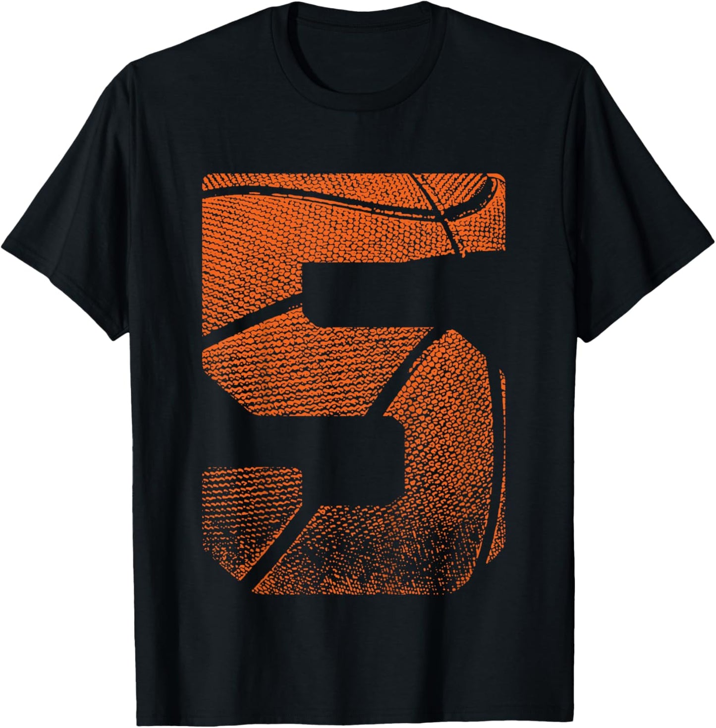 Kids 5th Birthday Boy Basketball Player Basketball 5 Years Old T-Shirt - T-Shirt | Black