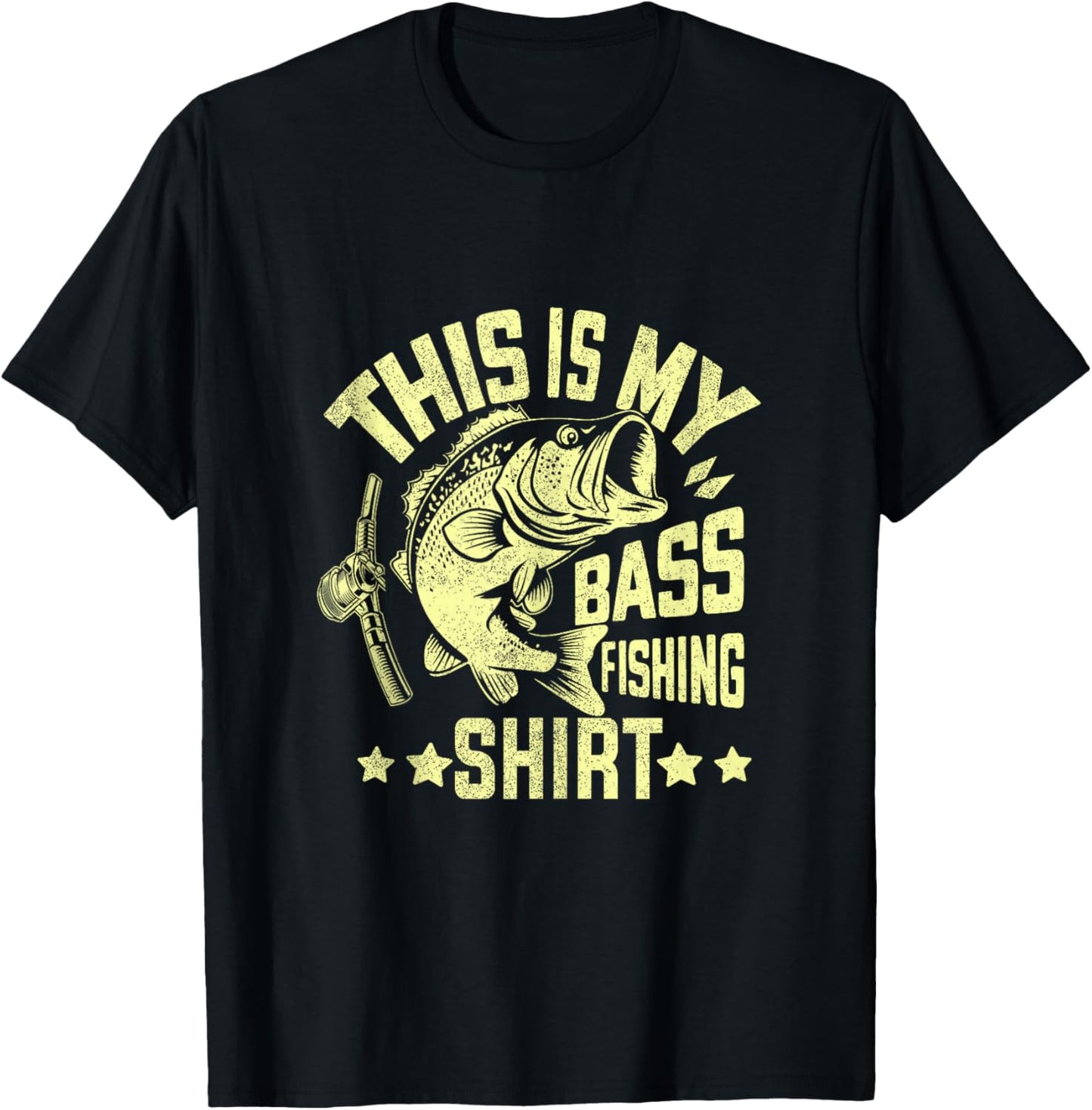 This Is My Bass Fishing Shirt Bass Fishing T-Shirt - T-Shirt | Black