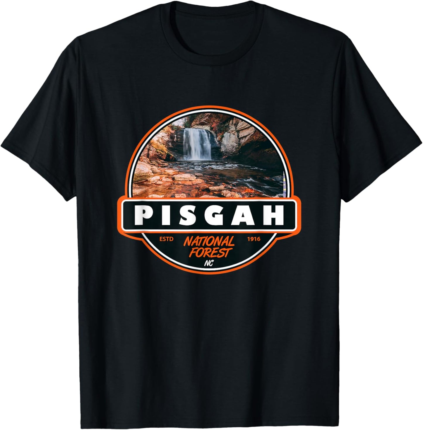 Pisgah National Forest North Carolina Badge T-Shirt - T-Shirt | Black