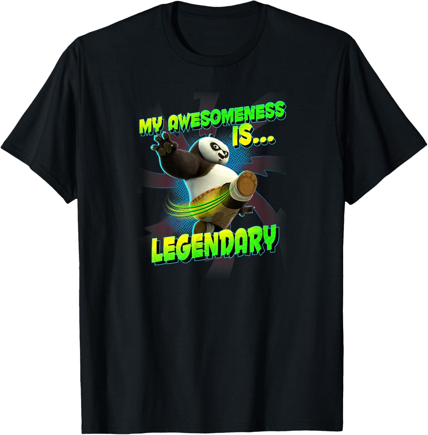 Kung Fu Panda My Awesomeness is Legendary Po T-Shirt - T-Shirt | Black