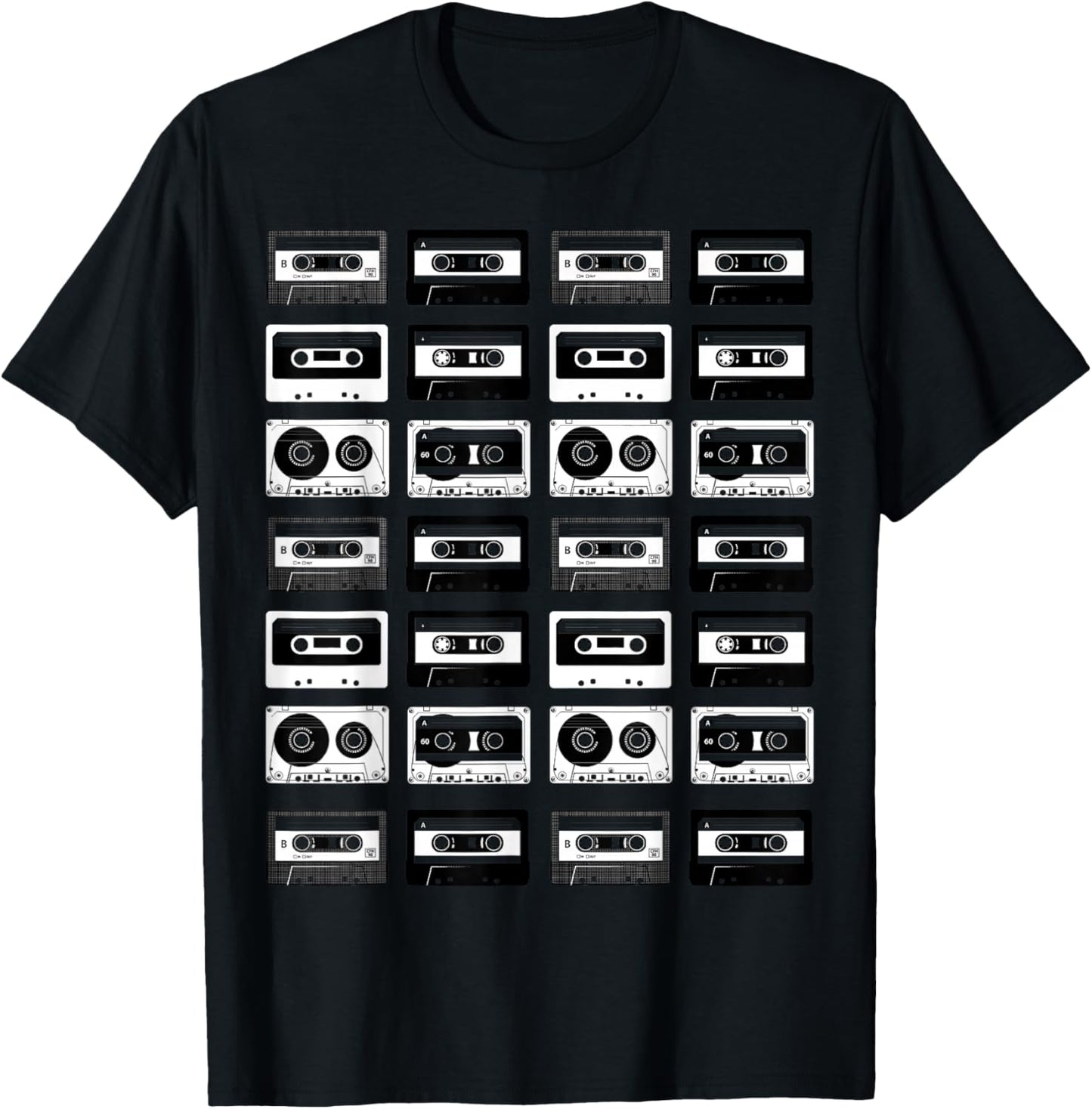 Cassette Tapes Audio Mixtapes 1980s Music Radio DJ T-Shirt - T-Shirt | Black