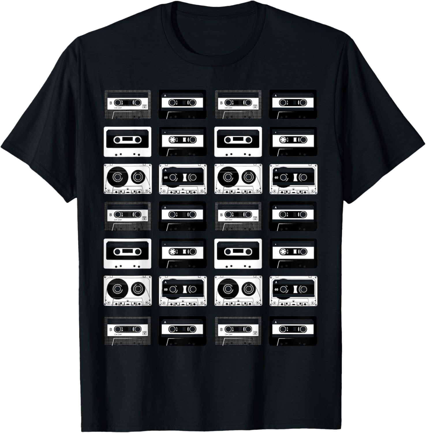 Cassette Tapes Audio Mixtapes 1980s Music Radio DJ T-Shirt - T-Shirt | Black