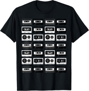 Cassette Tapes Audio Mixtapes 1980s Music Radio DJ T-Shirt - T-Shirt | Black