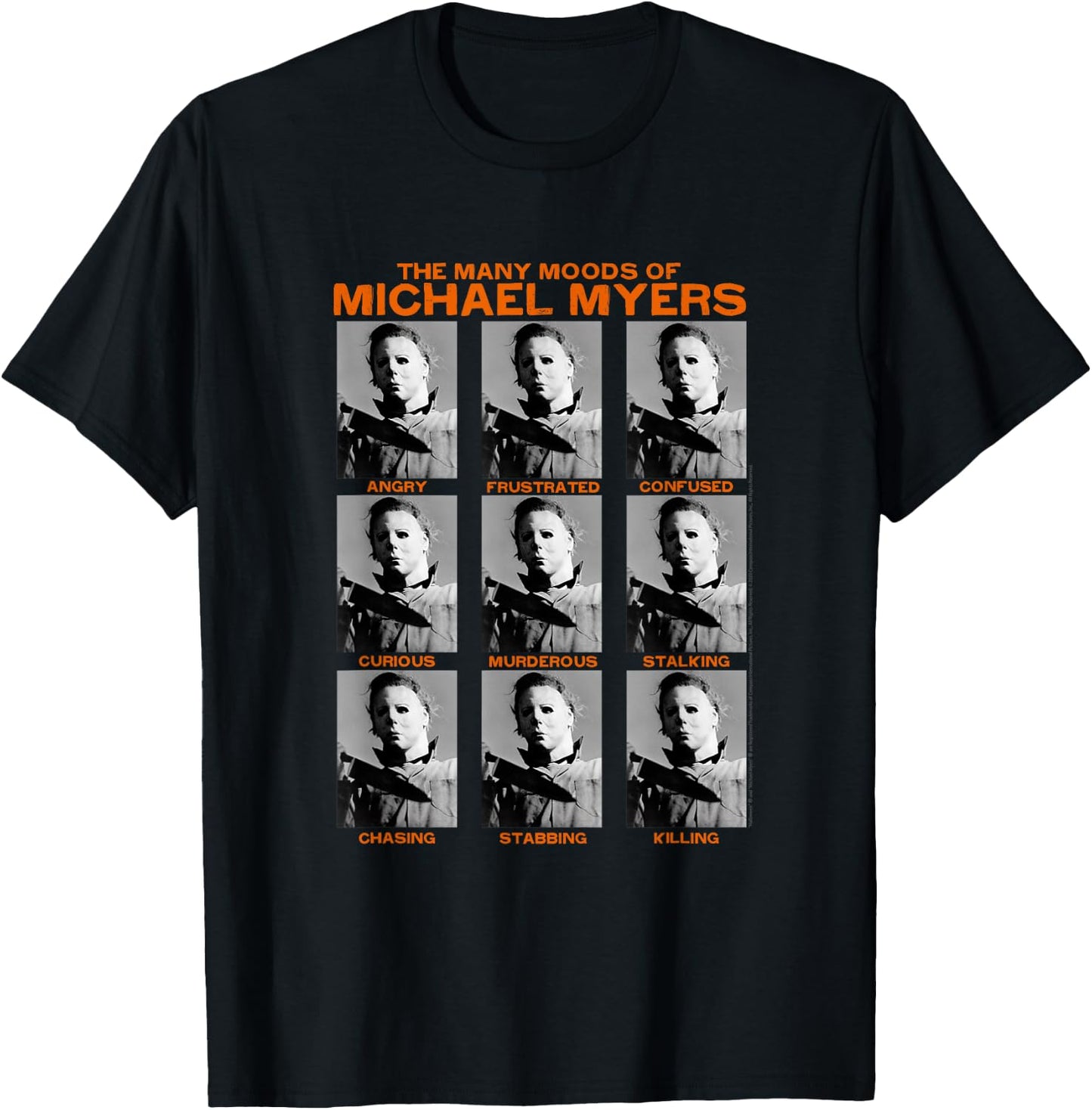 Halloween Many Moods of Michael Myers Small T-Shirt - T-Shirt | Black