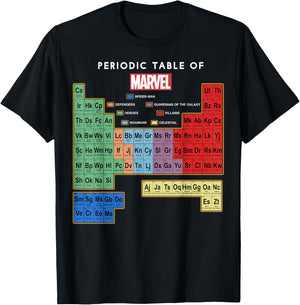 Marvel Ultimate Periodic Table Of Elements T-Shirt - T-Shirt | Black