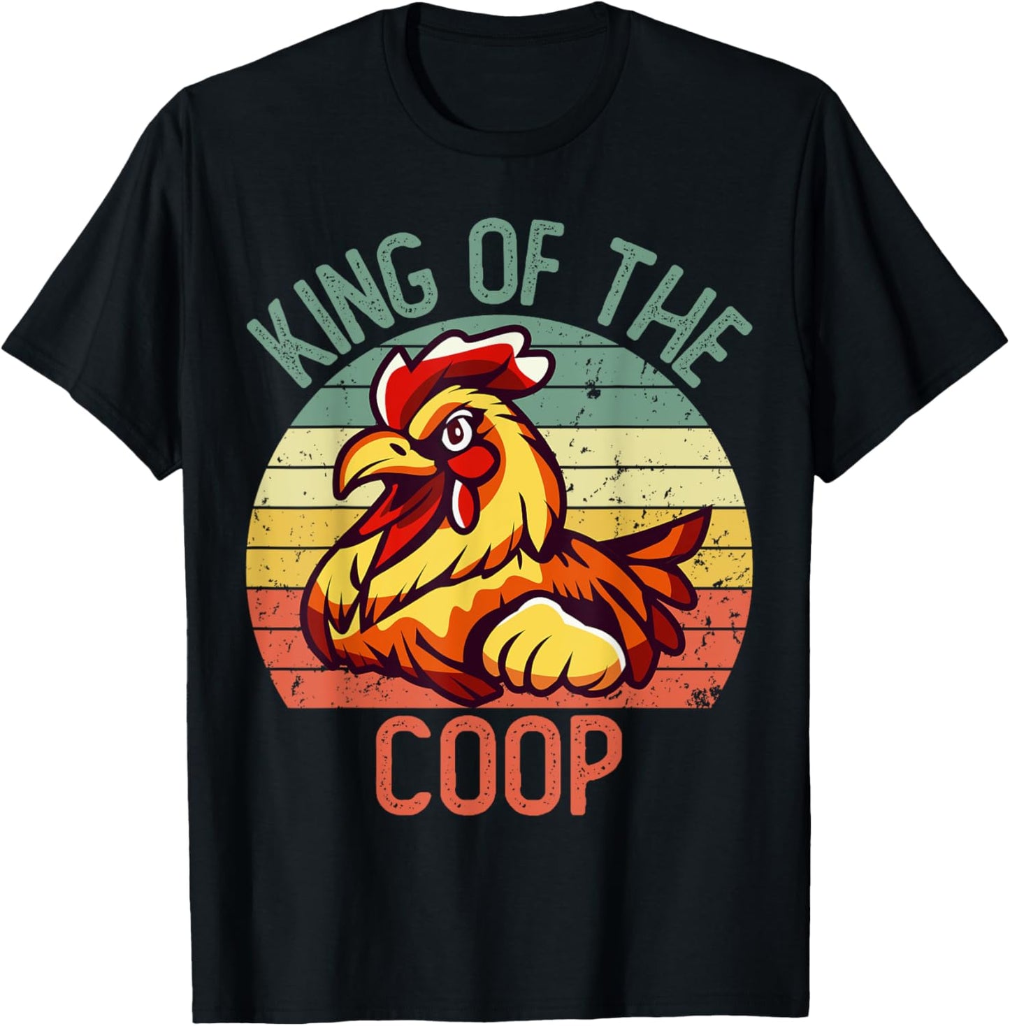 Hard Daddy Shirts Chicken King of the Coop T-Shirt - T-Shirt | Black