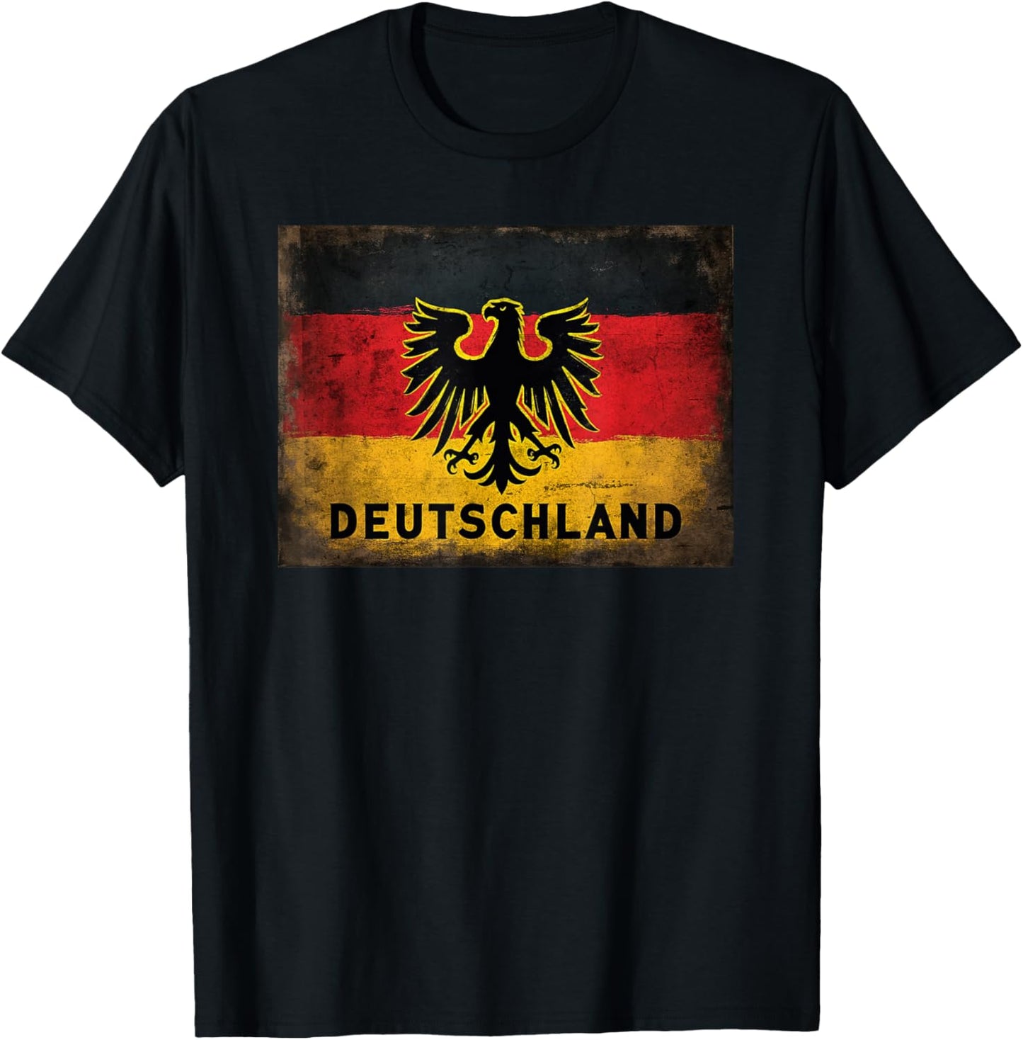 Vintage Deutschland Flag – Classic German Pride Distressed T-Shirt - T-Shirt | Black