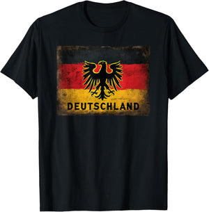 Vintage Deutschland Flag – Classic German Pride Distressed T-Shirt - T-Shirt | Black