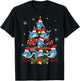 Santa Dolphin Christmas Tree Light Animal Lover Ornament T-Shirt - T-Shirt | Black