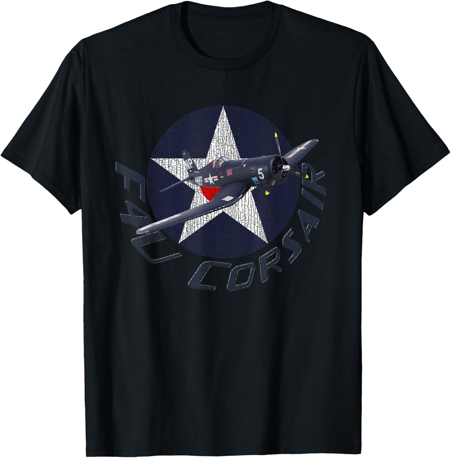 Military F&L Design Co. F4U Corsair WWII Warbirds Plane Spotting - Adults - Black - Short Sleeve - Classic Fit - Cotton/Polyester Blend - Small T-Shirt - T-Shirt | Black