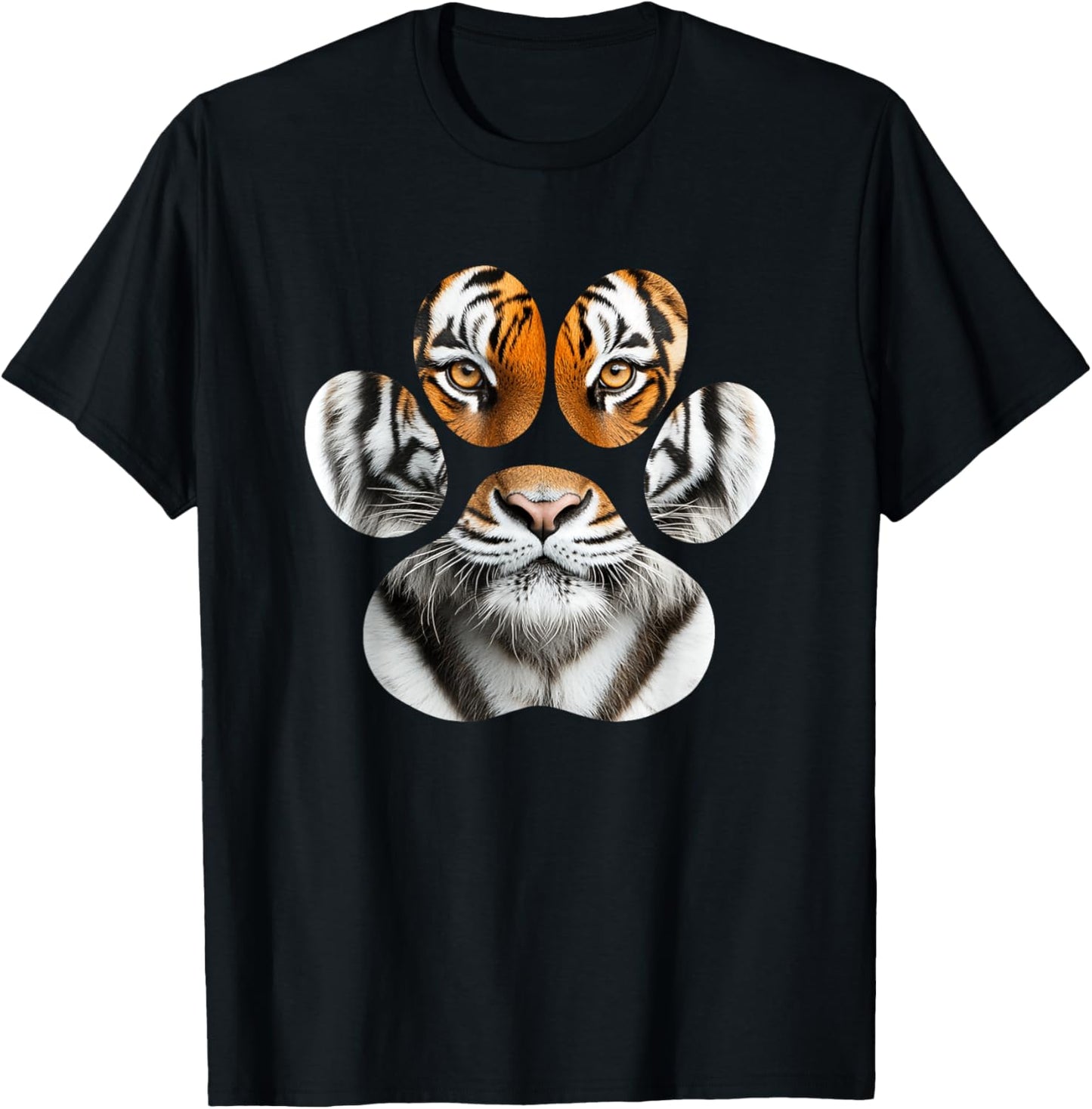 Tiger Eyes Paw Tiger T-Shirt - T-Shirt | Black