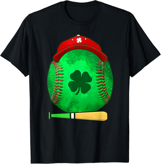 St Patricks day Shamrock Baseball Irish for boys kids men T-Shirt - T-Shirt | Black