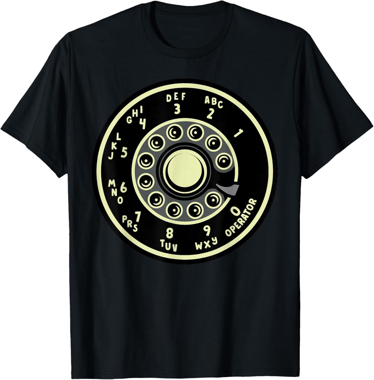 Retro Rotary Phone Dial Telephone Landline Vintage Halloween T-Shirt - T-Shirt | Black