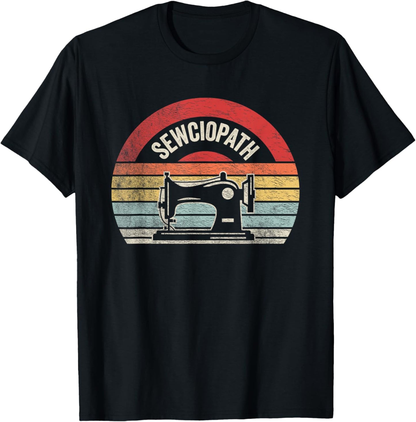 Retro Vintage Sewing Shirt Funny Sew Sewing Lover Sewciopath T-Shirt - T-Shirt | Black