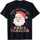 Santa's Favorite Music Teacher Retro Groovy Christmas Xmas T-Shirt - T-Shirt | Black