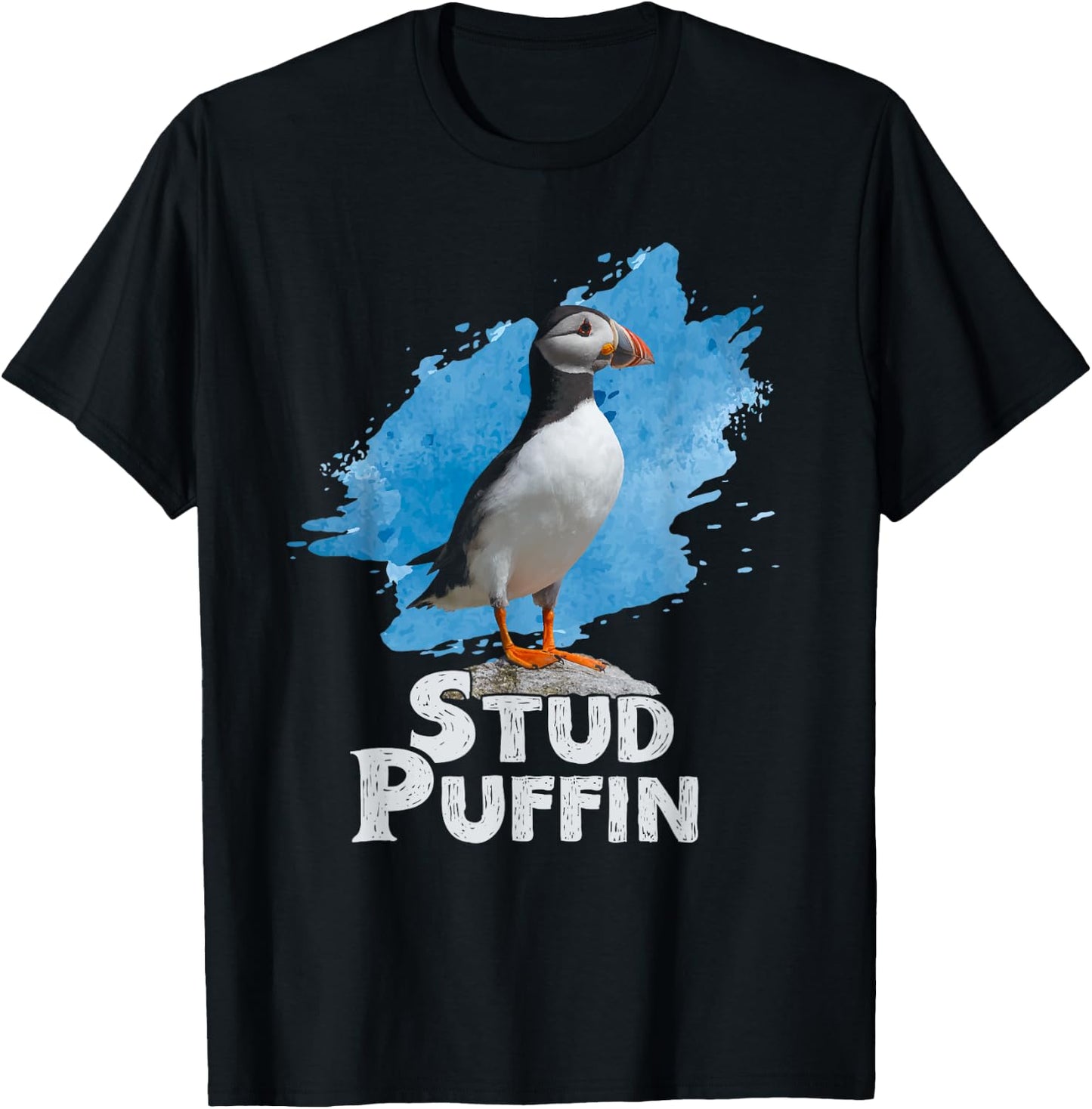 Stud Puffin Pajamas Retro Vintage Style Stud Puffin Bird T-Shirt - T-Shirt | Black