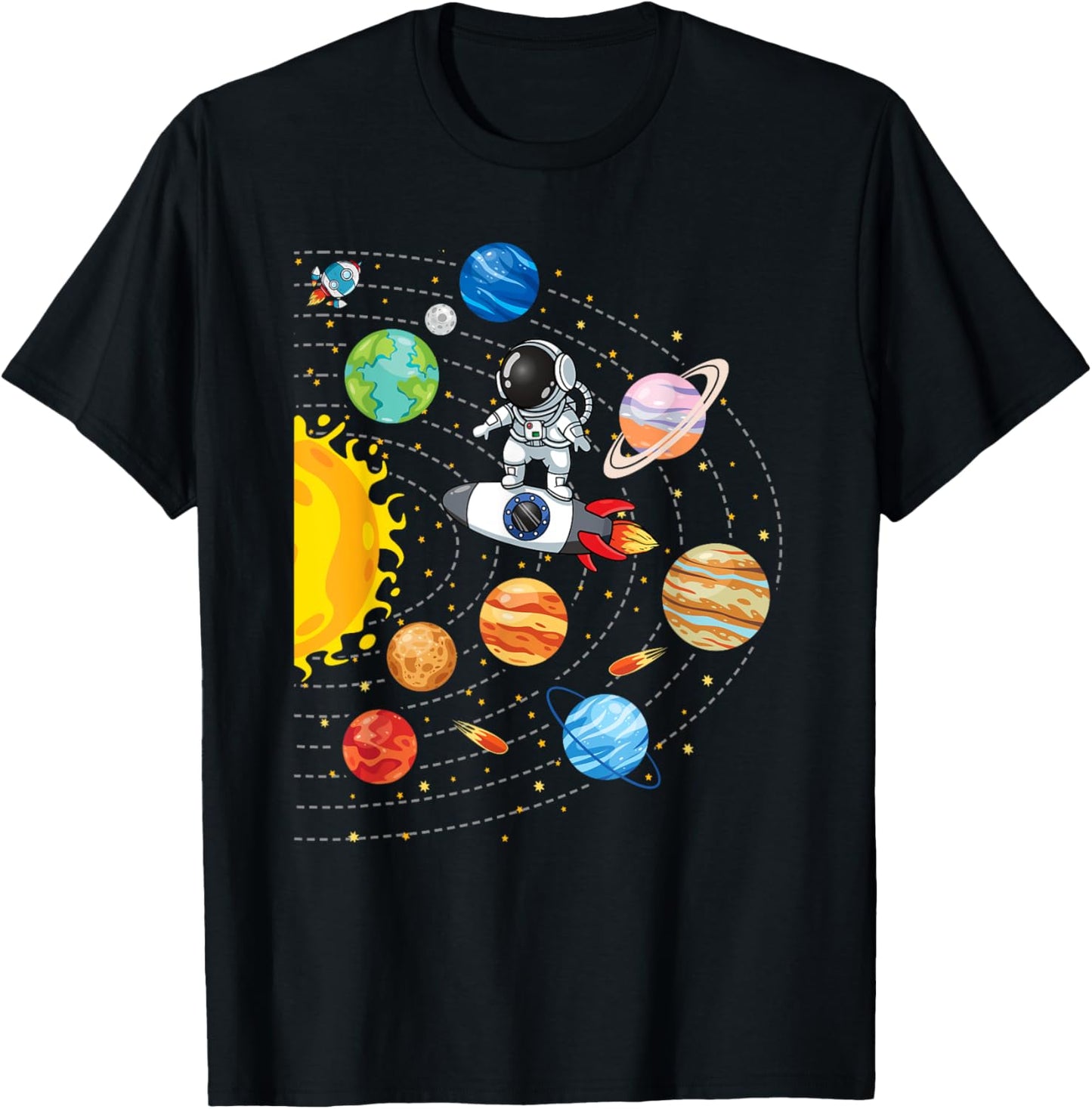 Solar System Planets Science Space Astronaut Universe Galaxy T-Shirt - T-Shirt | Black