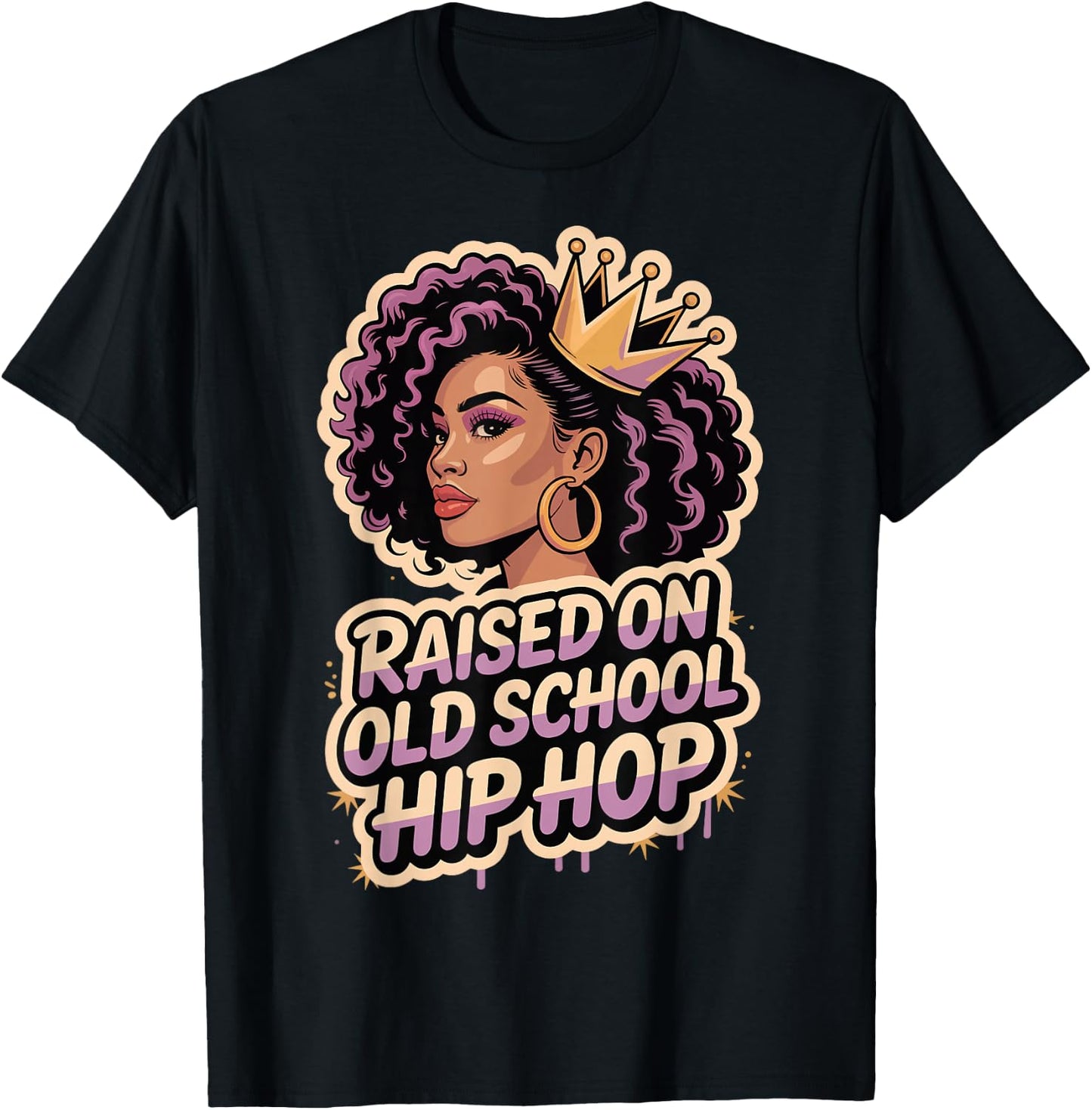 Raised On Old School Hip Hop T-Shirt - T-Shirt | Black