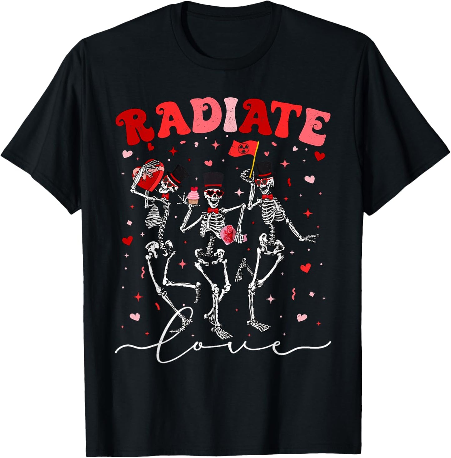 Radiate Love Radiation Therapist Valentines X-Ray Radiology T-Shirt - T-Shirt | Black