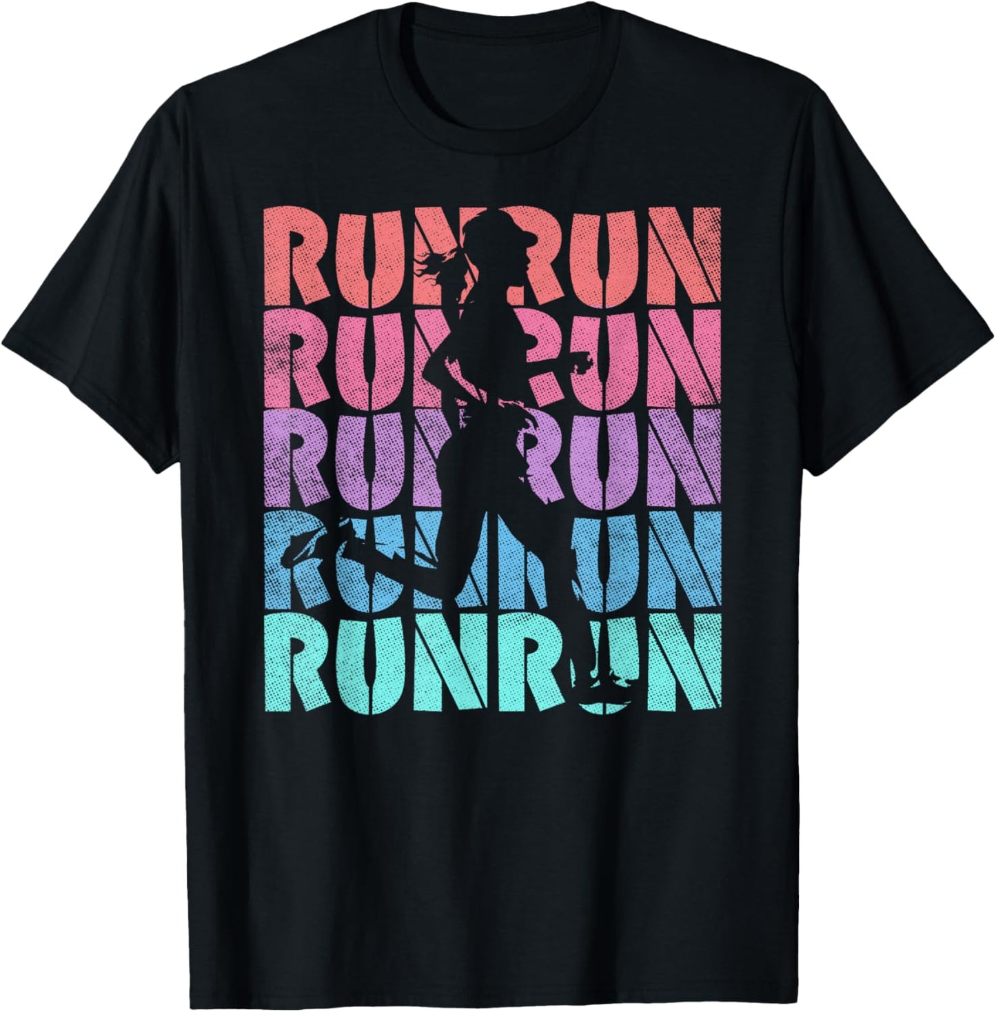 Run Runner Marathon Cross Country Running Motivational T-Shirt - T-Shirt | Black