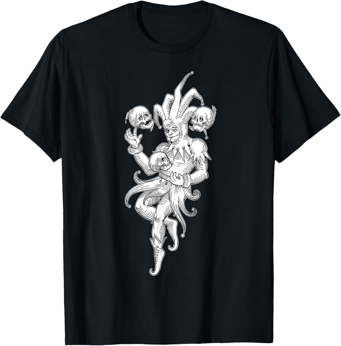 Jester Juggling Skulls T-Shirt - T-Shirt | Black