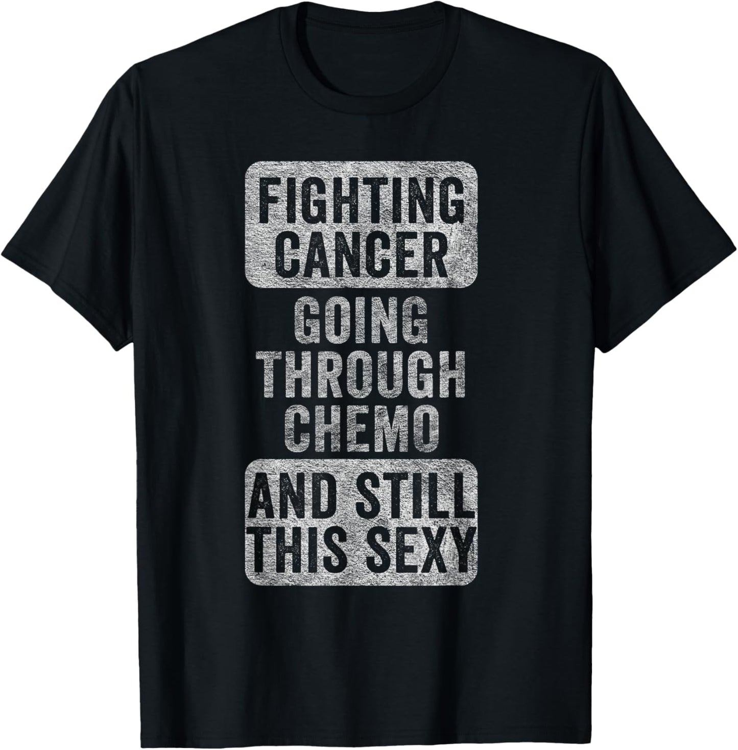 Cancer Fighter Inspirational Quote Men Women Vintage Chemo T-Shirt - T-Shirt | Black
