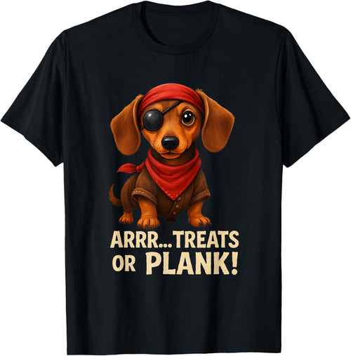 ARRR... Treats or Plank! Halloween Pirate Dachshund Dog