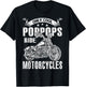 Only Cool Poppops Rides Motorcycles T-Shirt - T-Shirt | Black