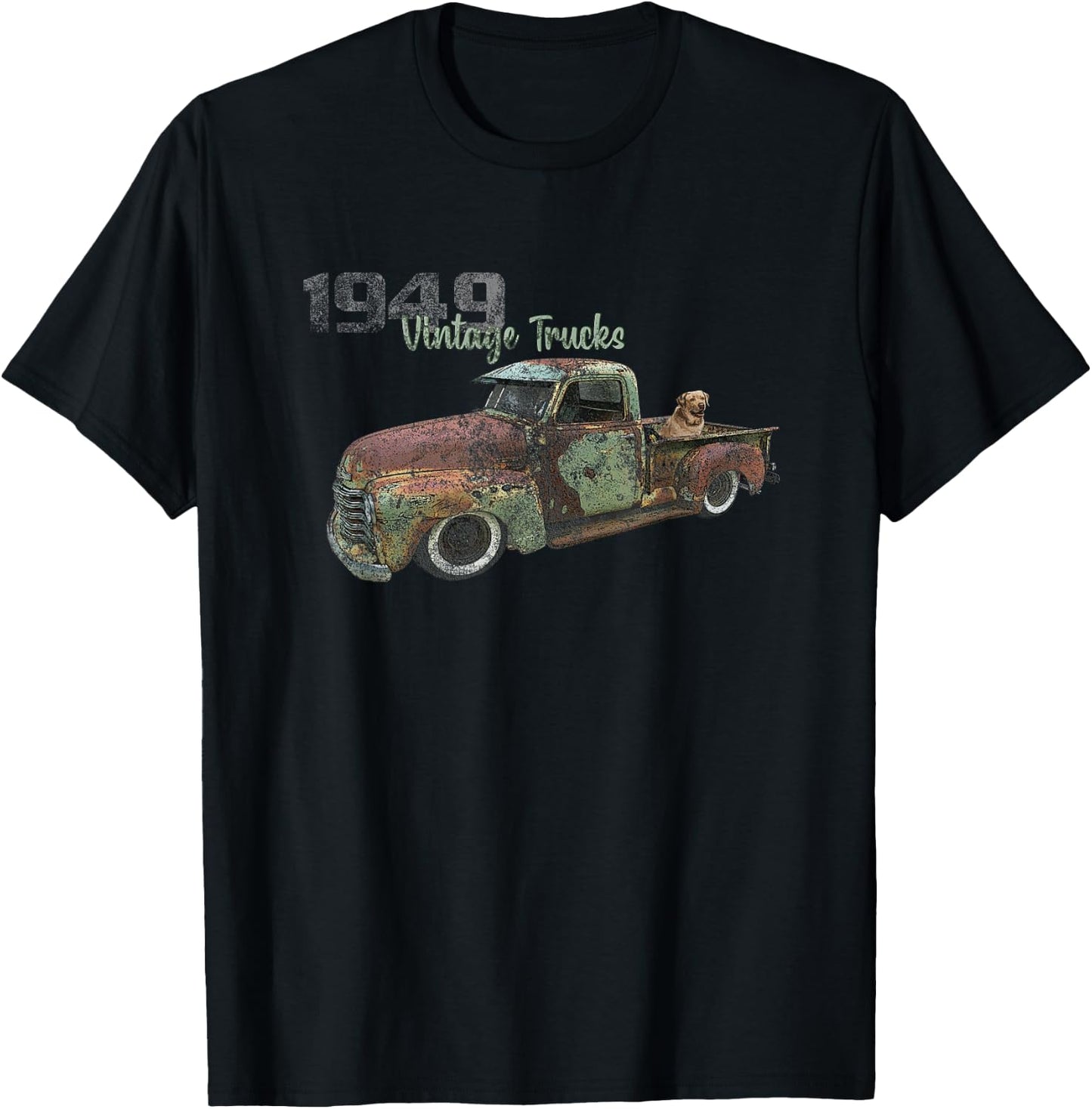 OLD 1949 PICKUP TRUCK, 1940s VINTAGE PICK UP, CLASSIC TRUCKS T-Shirt - T-Shirt | Black