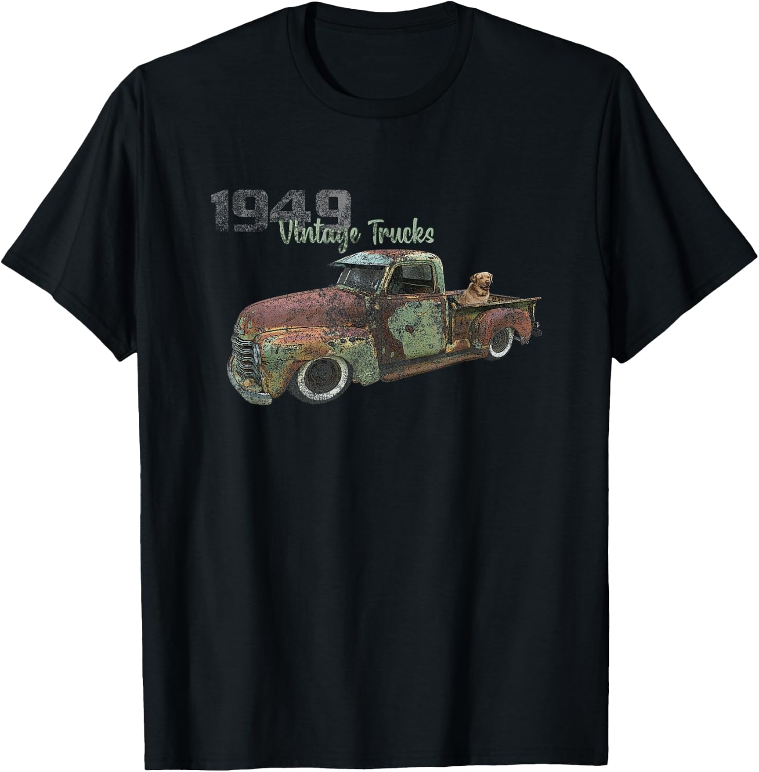 OLD 1949 PICKUP TRUCK, 1940s VINTAGE PICK UP, CLASSIC TRUCKS T-Shirt - T-Shirt | Black