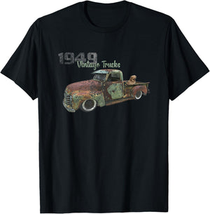 OLD 1949 PICKUP TRUCK, 1940s VINTAGE PICK UP, CLASSIC TRUCKS T-Shirt - T-Shirt | Black