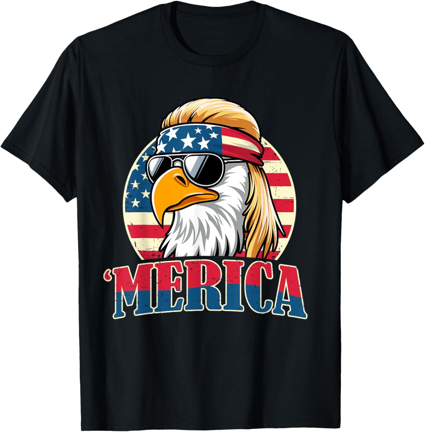4th of July Funny Patriotic American Retro USA Men Women T-Shirt - T-Shirt | Black