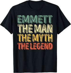 Emmett The Man The Myth The Legend Shirt First Name Emmett T-Shirt - T-Shirt | Black