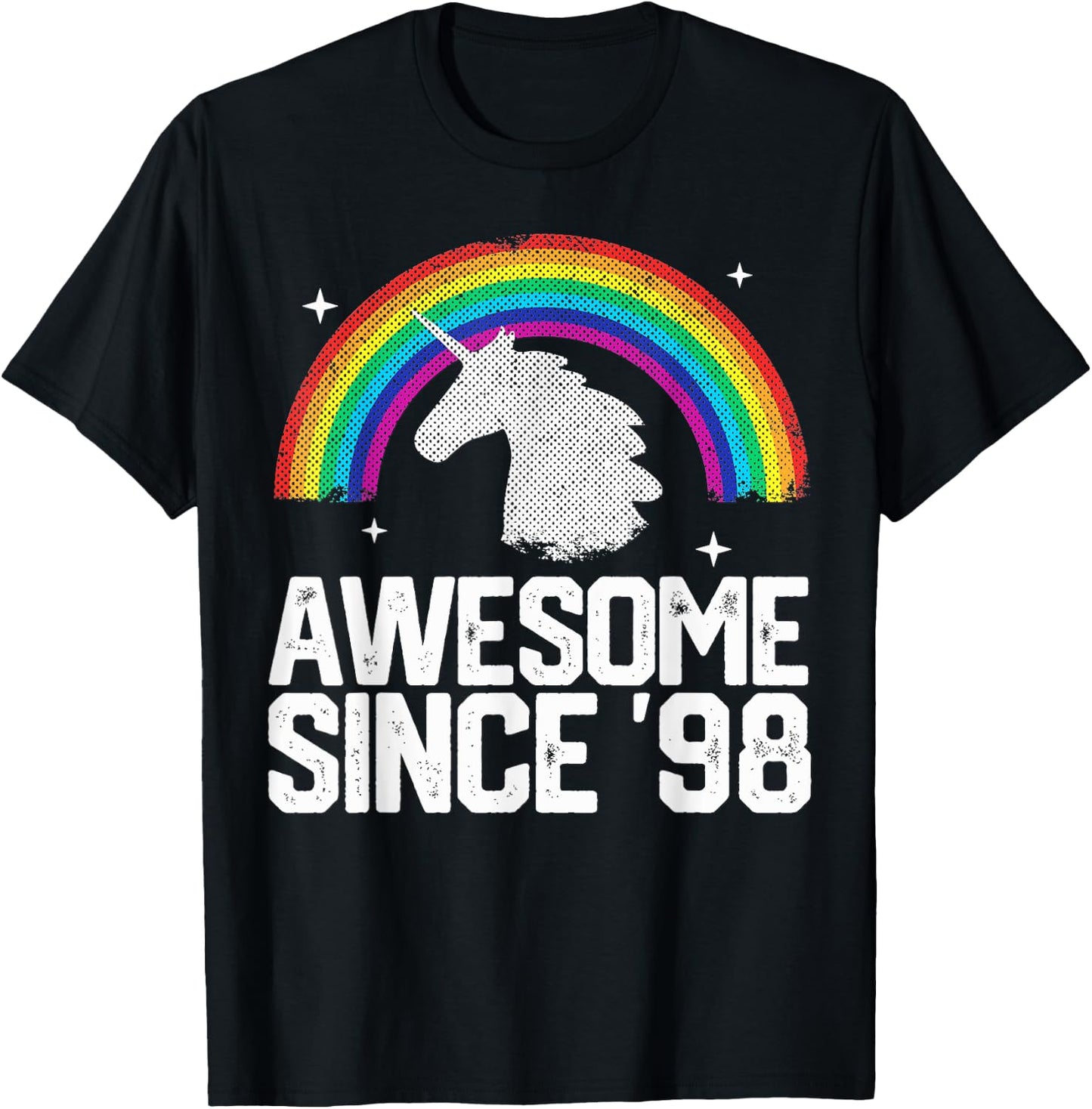 Awesome Since 1998 26th Birthday 26 Years Old Unicorn T-Shirt - T-Shirt | Black