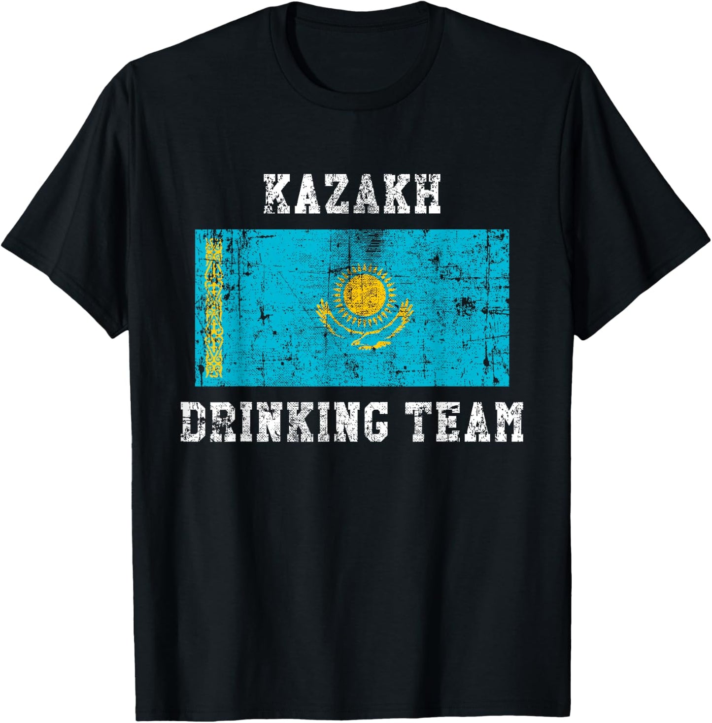 Kazakh Drinking Team Funny National Pride Gift T-Shirt - T-Shirt | Black