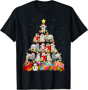 Funny American Eskimo Christmas Tree Pet Dog Lover Gift Women Kids T-Shirt - T-Shirt | Black