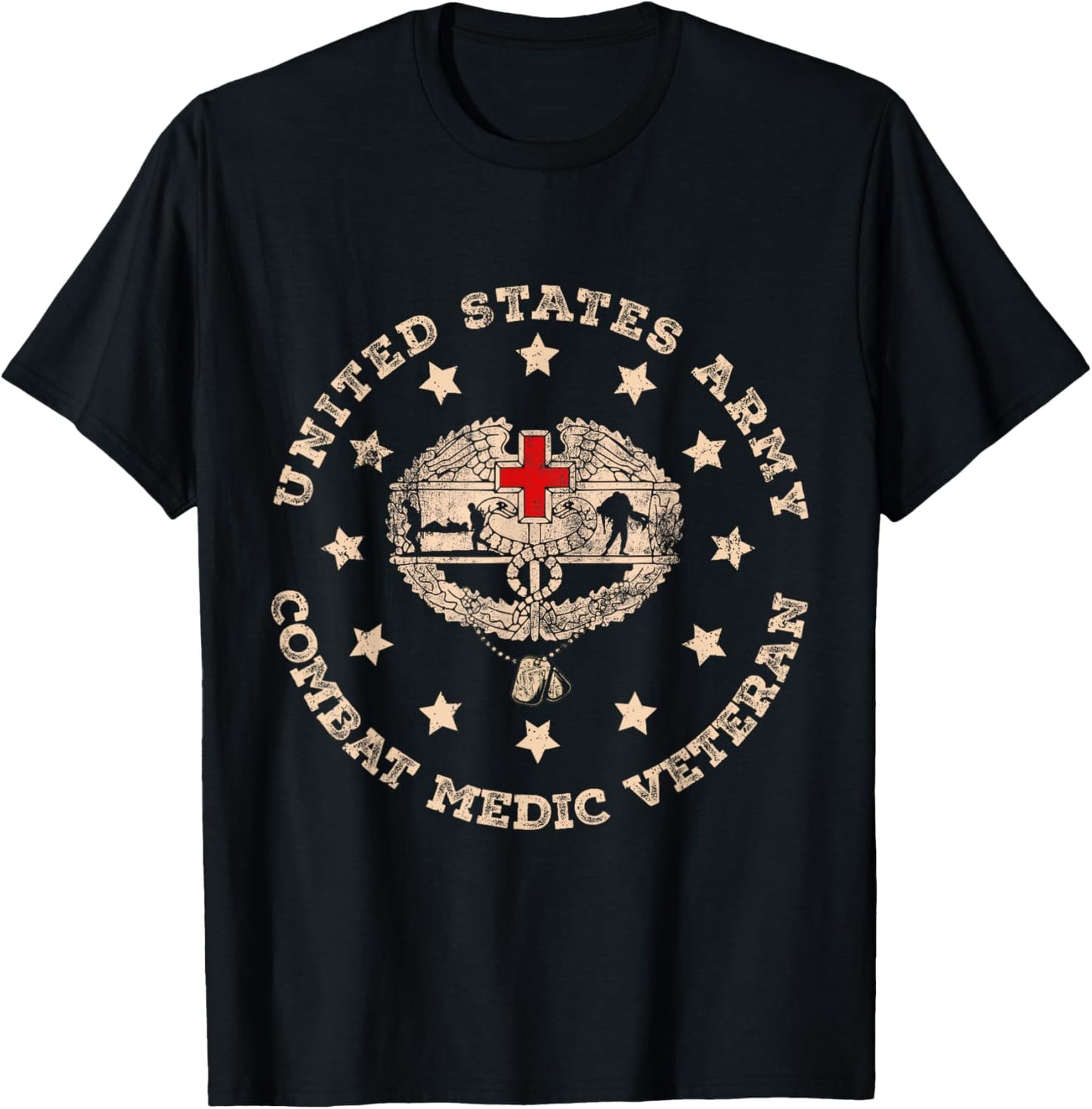 Medical Military Veterans Day U.S. Army Combat Medic Veteran T-Shirt - T-Shirt | Black