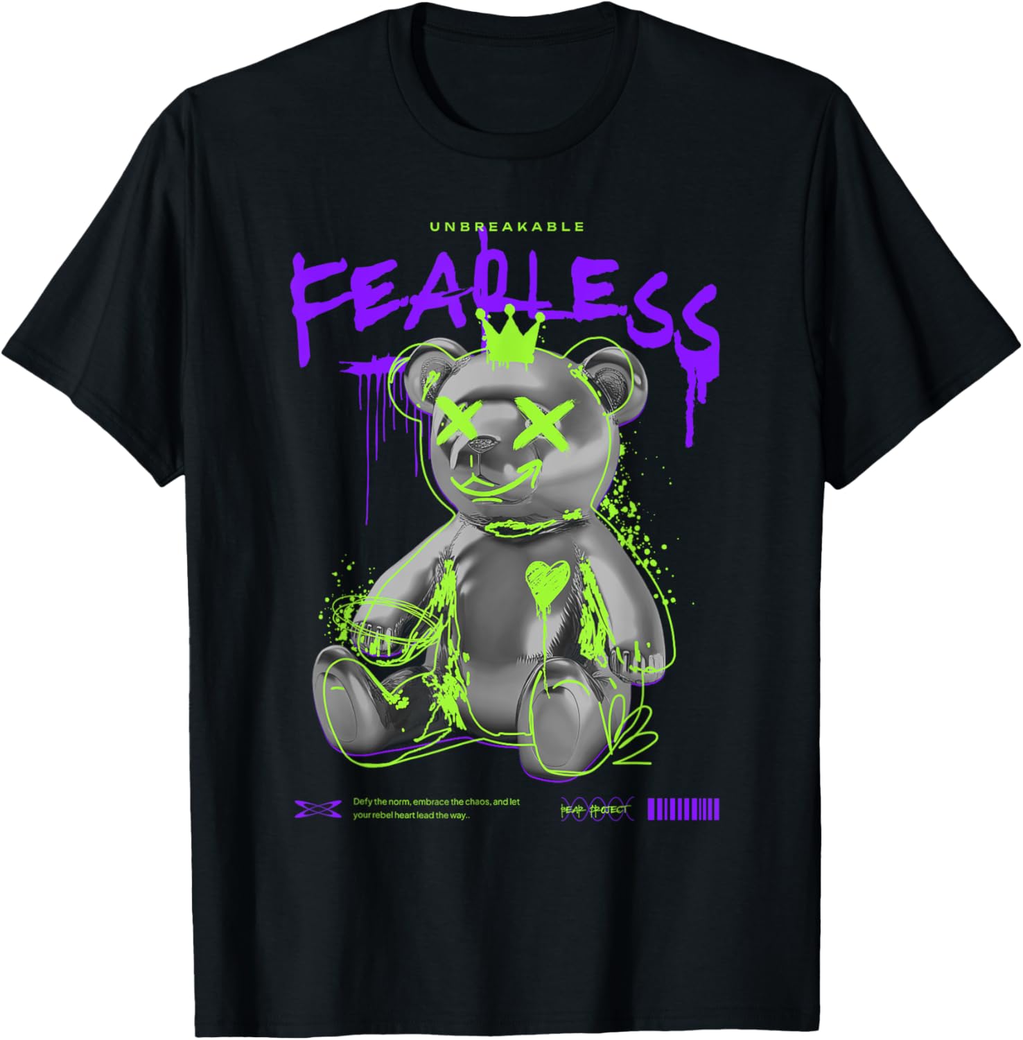 Bear with crossed out eyes Crossed eyes bear T-Shirt - T-Shirt | Black
