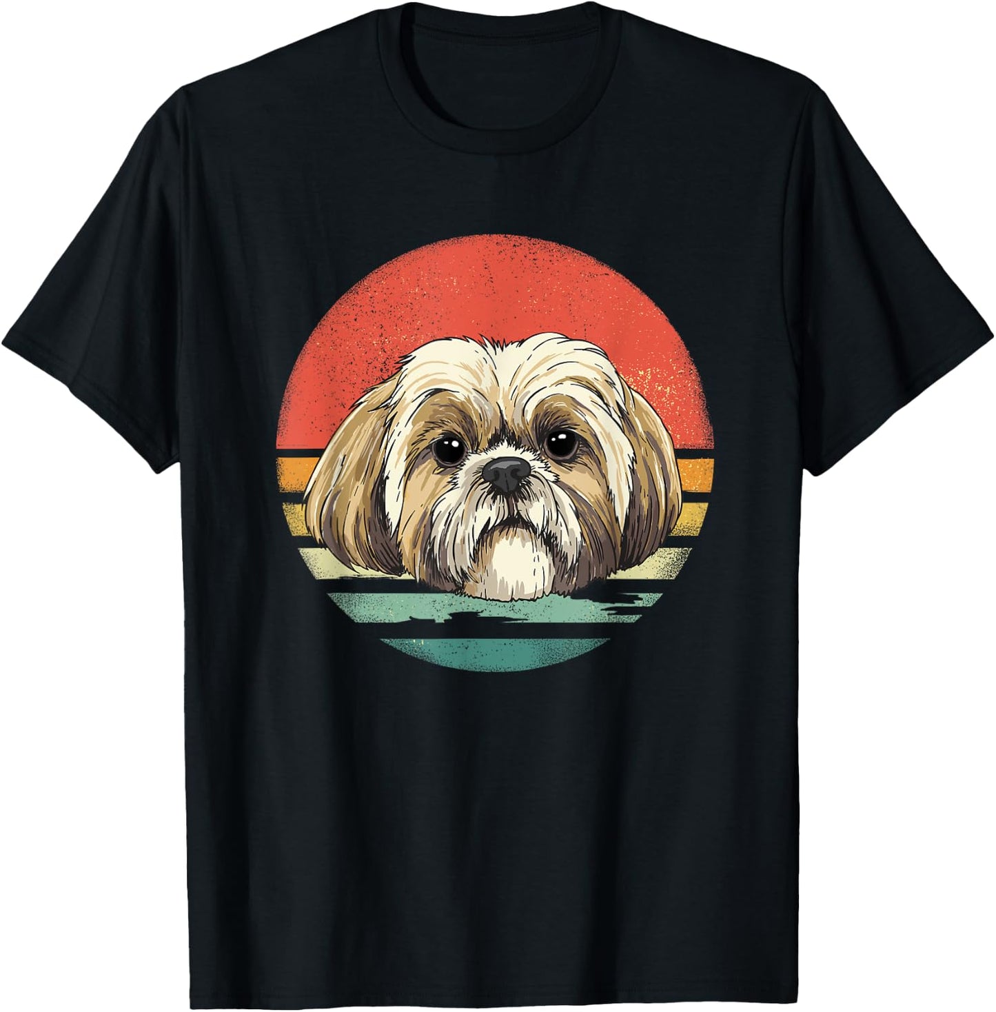Shih Tzu Shirt Shih Tzu Dog Face Pet Lover Shih Tzu Mom Dad T-Shirt - T-Shirt | Black