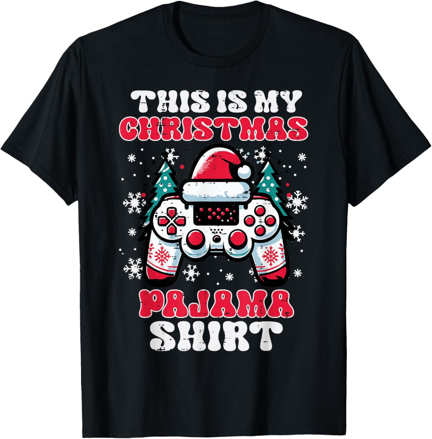 This My Christmas Pajama Shirt Gaming Xmas Men Boys Kids T-Shirt - T-Shirt | Black