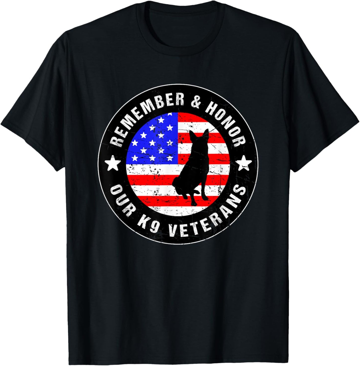 Remember & Honor Our K9 Veterans - US Military Dog T-Shirt - T-Shirt | Black