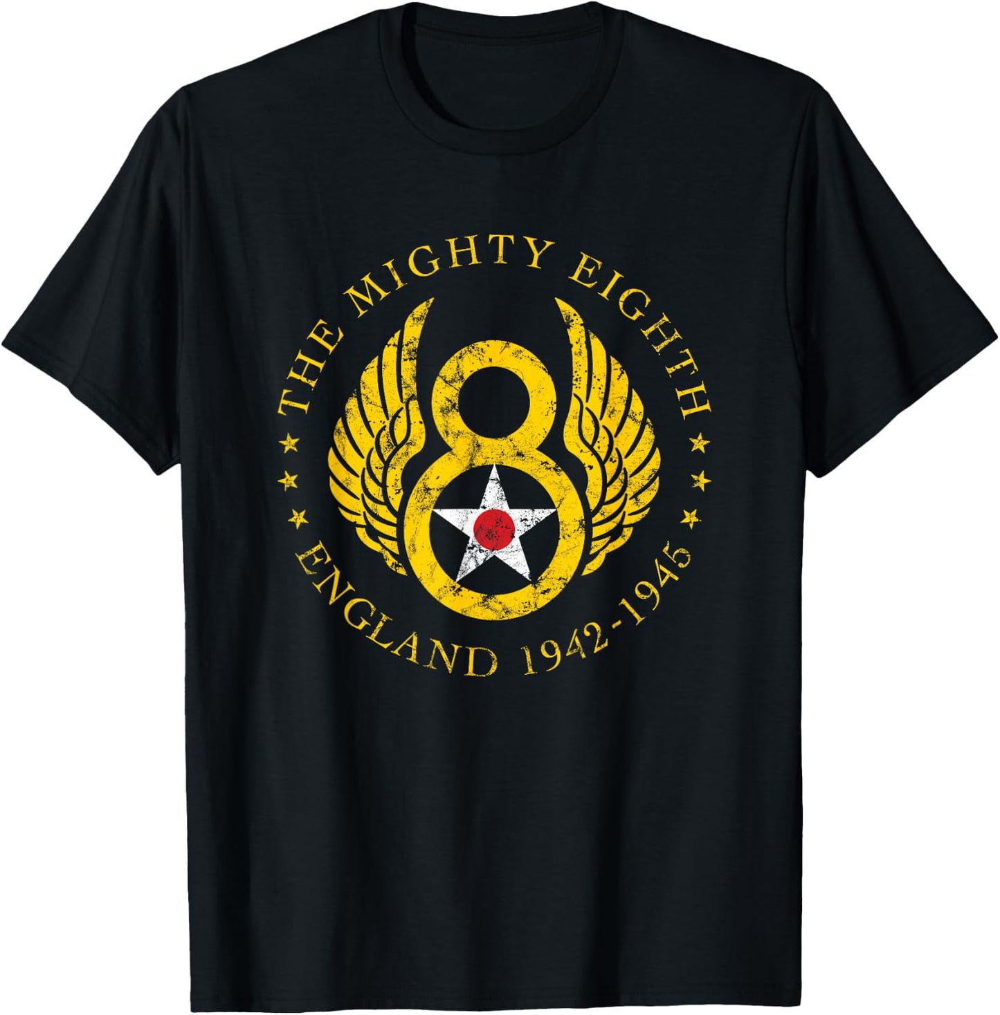 Mighty Eighth - 8th Air Force USAAF B-17 & B-24 Bomber Group T-Shirt - T-Shirt | Black
