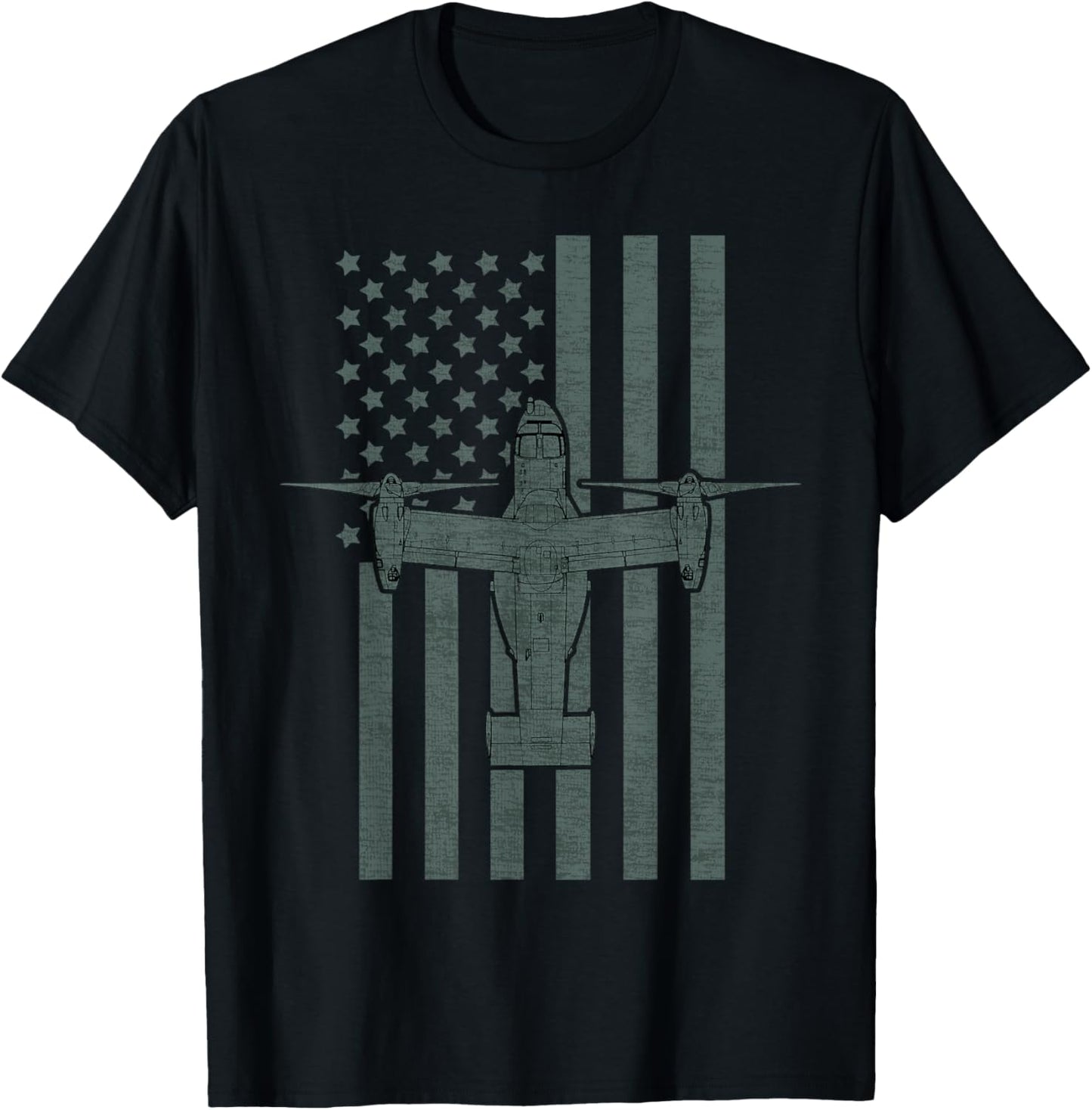V-22 Osprey Aircraft US Military Helicopter T-Shirt - T-Shirt | Black