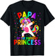Papa of the Birthday Princess Girl Dabbing Unicorn T-Shirt - T-Shirt | Black