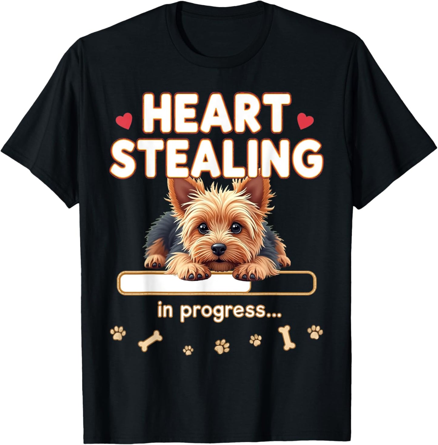 Heart Yorkshire Terrier Dog Funny Gift Yorkie Puppy T-Shirt - T-Shirt | Black