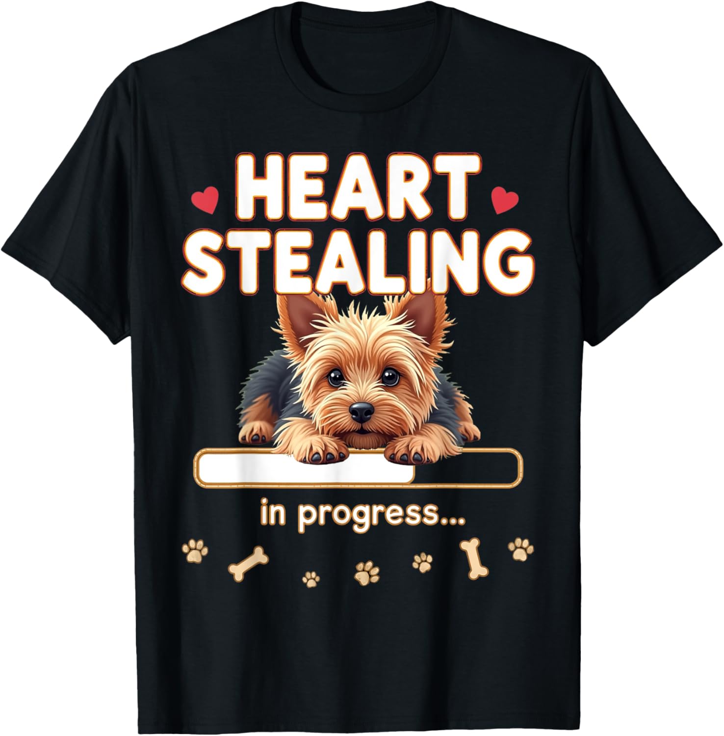 Heart Yorkshire Terrier Dog Funny Gift Yorkie Puppy T-Shirt - T-Shirt | Black