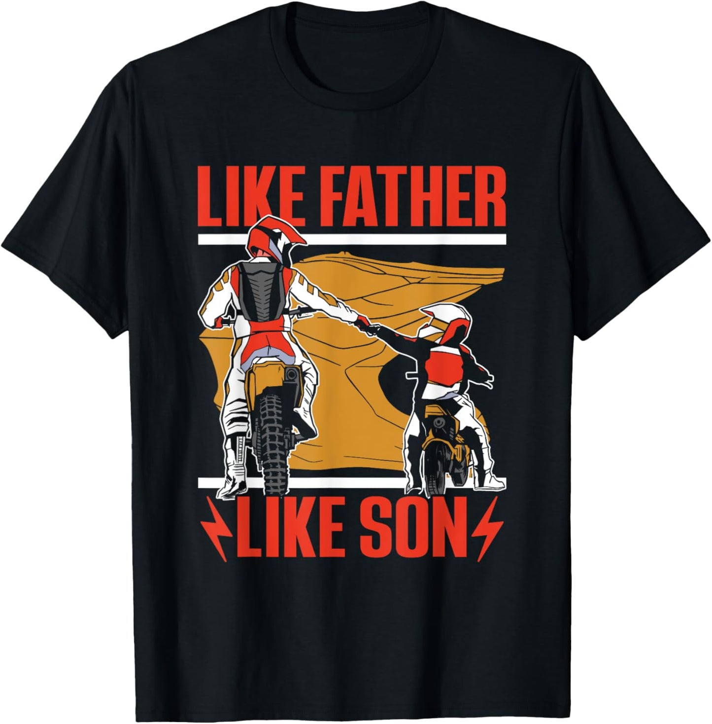 Like Father Like Son Biking Lover Motocross Riding Rider Dad T-Shirt - T-Shirt | Black