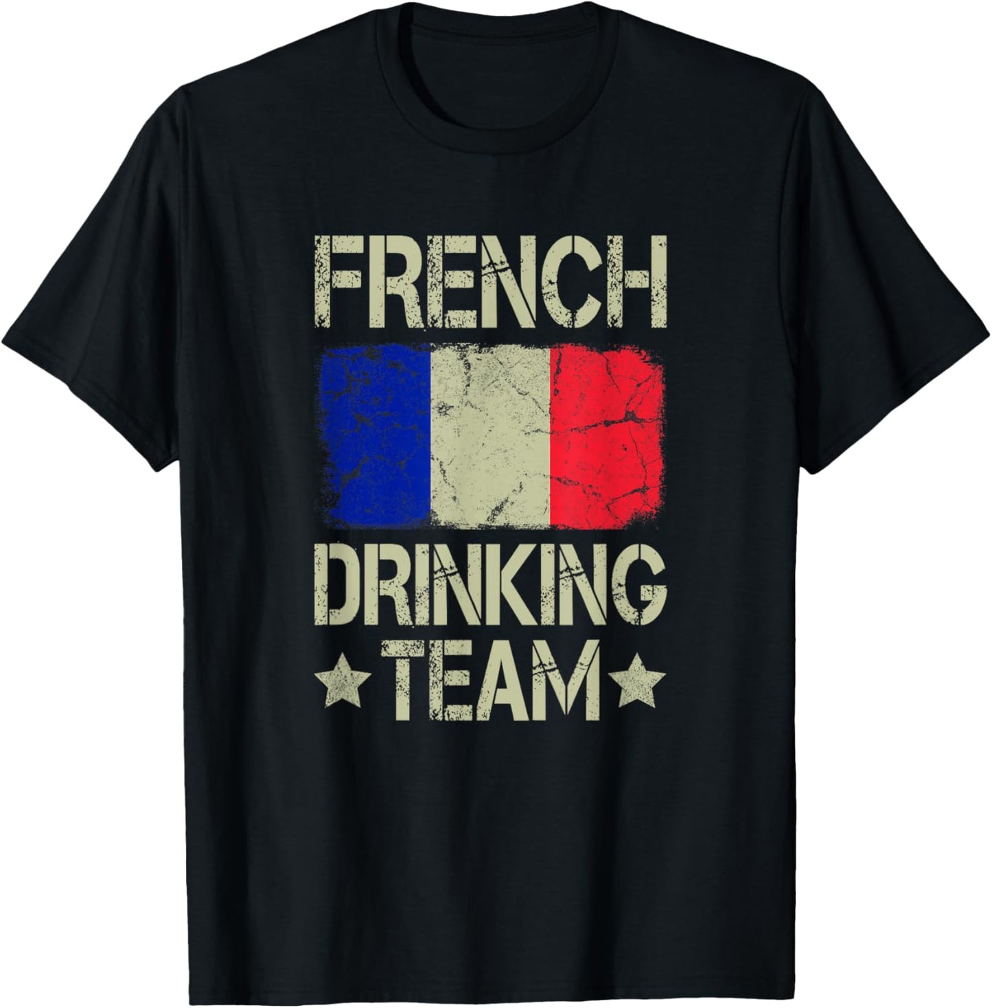 French Drinking Team France Flag Funny Drinking T-Shirt - T-Shirt | Black